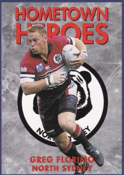 1994 Dynamic Rugby League Series 1 - Hometown Heroes #HH11 Greg Florimo Front